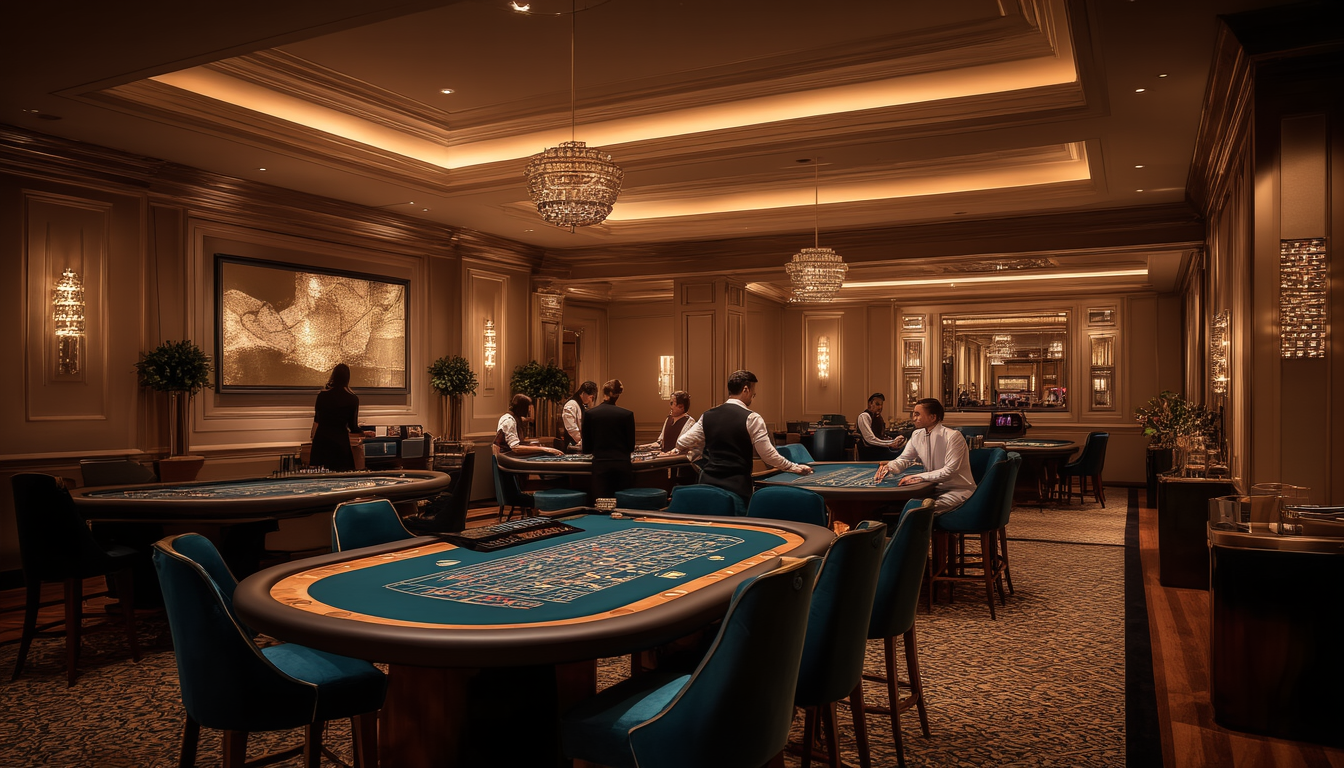 Wynn Mayfair luxury casino interior with art collection